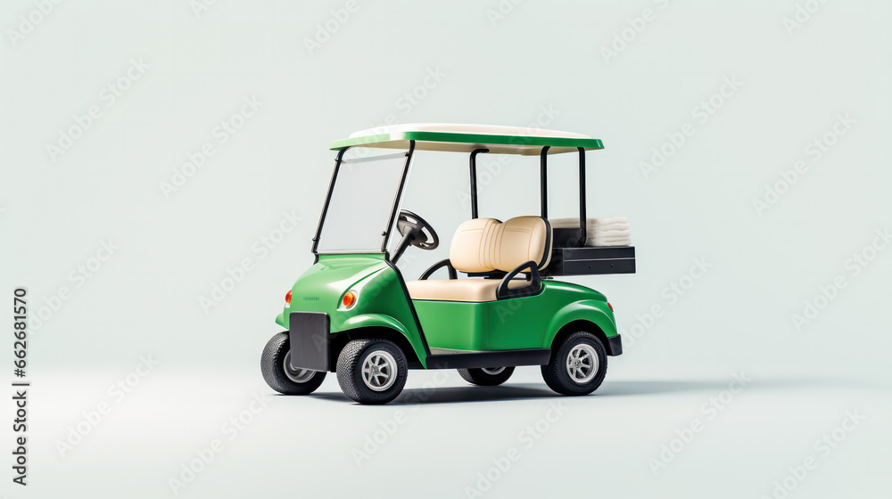 Green Golf cart golfcart isolated on white background