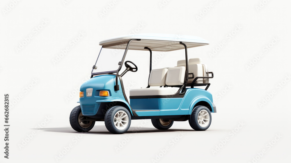 Blue Golf cart golfcart isolated on white background