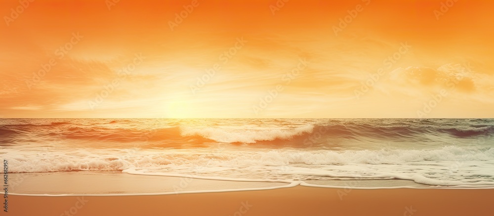 Beach fun in the summer with beautiful sunsets With copyspace for text