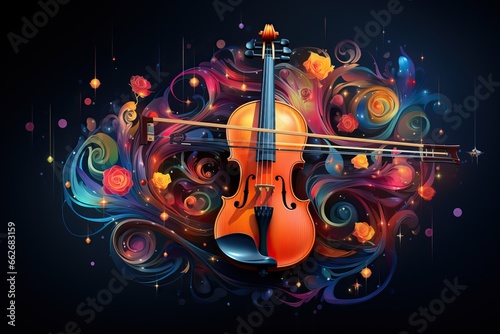 abstract painting of a violin, illustration