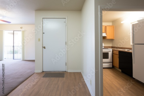 apartment doorway showing the interior of affordable housing photo