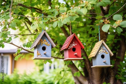 a trio of birdhouses on a tree © Alfazet Chronicles