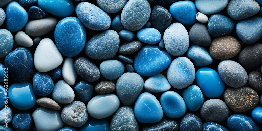 Blue pebbles background, top view, seamless. Blue pebbles background, top view, seamless.