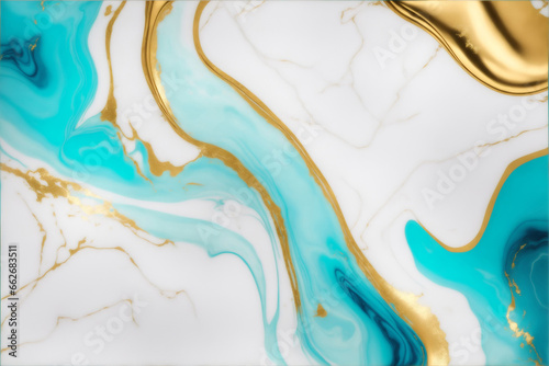 Abstract background gold white marble turquoise
