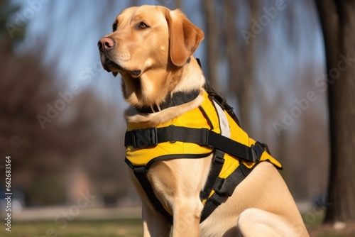 front profile of a guide dog harness photo