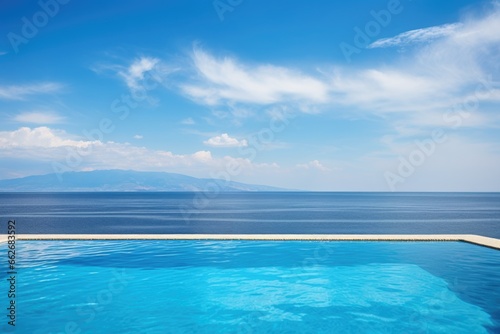 scenic ocean view from a cruise ship infinity pool © altitudevisual