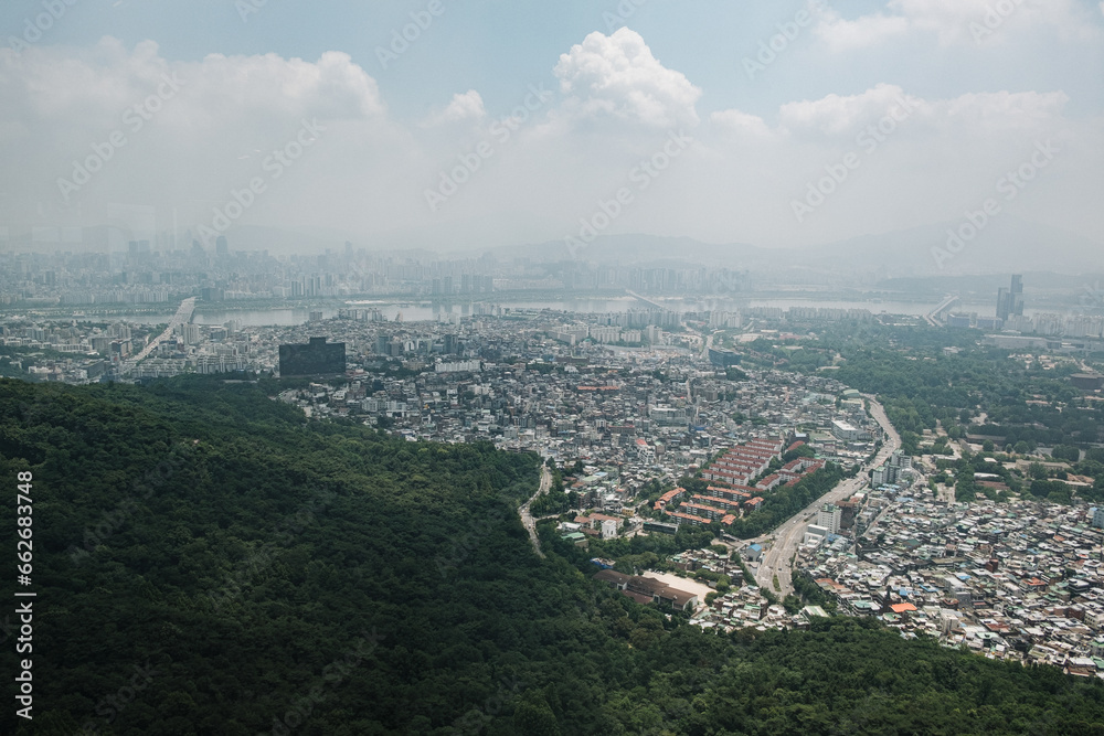 seoul skyline from namsan tower view