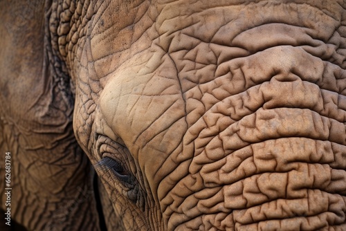 close-up of wrinkled elephant skin