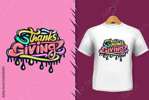 thanks giving graffiti lettering typography 