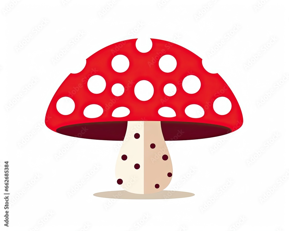 Whimsical Illustrated Scene of Vibrant Red Fly Agaric Mushrooms in a Magical Forest. Generative AI Whimsical Illustrated Scene of Vibrant Red Fly Agaric Mushrooms in a Magical Forest. Generative AI