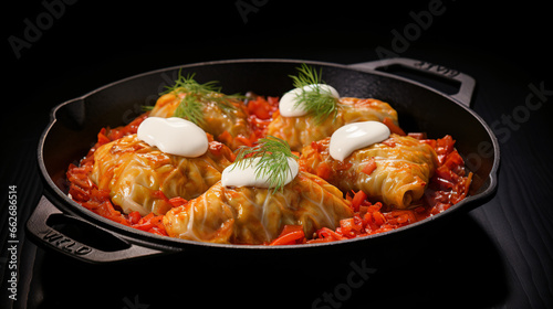 The concept of Ukrainian cuisine. Cabbage rolls