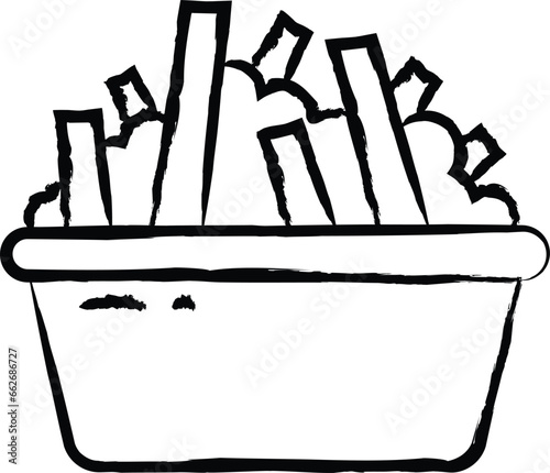 Poutine food hand drawn vector illustration