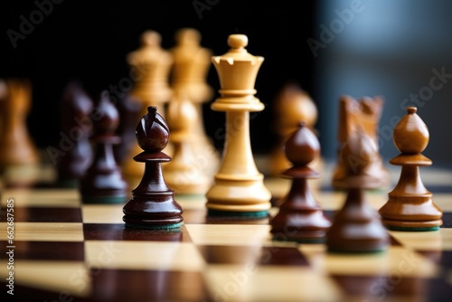 closeup of a chess board with thoughtful moves
