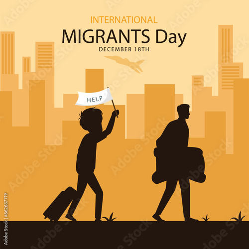 International migrants day background celebrated on december 18.