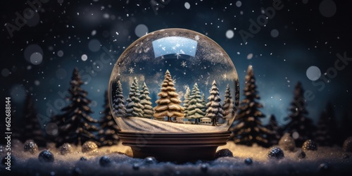 Whimsical Snow Globe with Colorful Christmas Tree showcasing Holiday Cheer