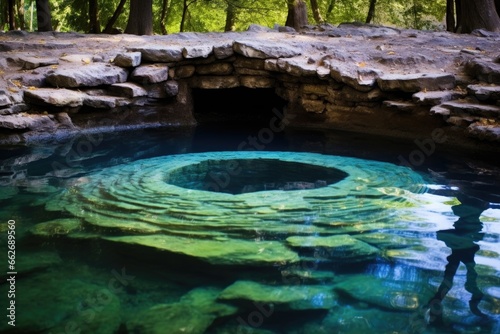 natural well springing with crystal clear water