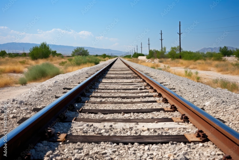 railroad tracks leading to a border crossing point