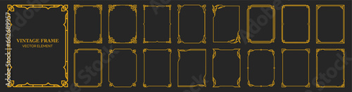 Ornament art deco frame decorative frame set , vintage frame , vector frame, line geometric luxury frames , wedding banner label card geometric background vector illustration