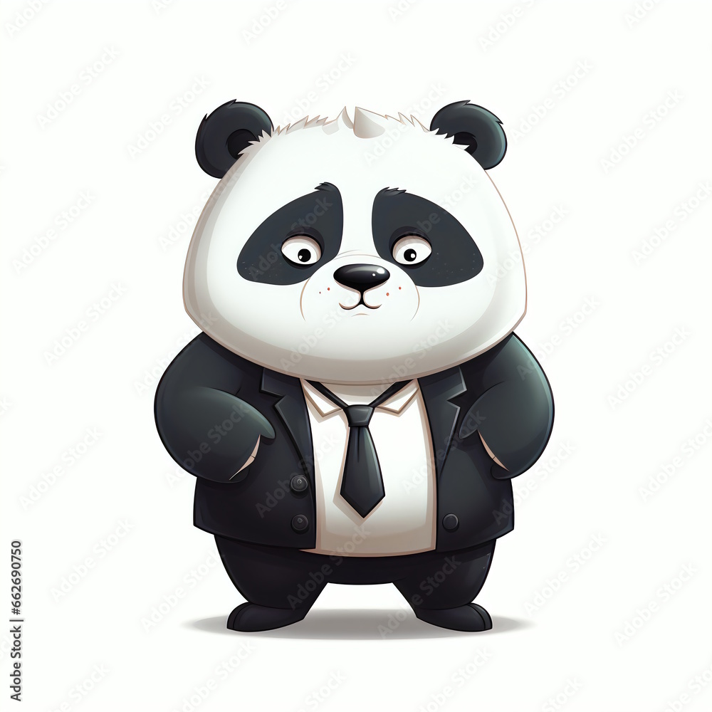 Naklejka premium Professional Panda Employee in Formal Attire Vector Illustration