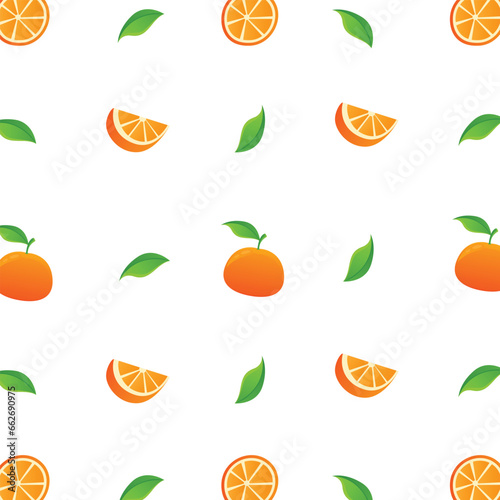 Fototapeta Naklejka Na Ścianę i Meble -  vector cute orange fruit pattern background