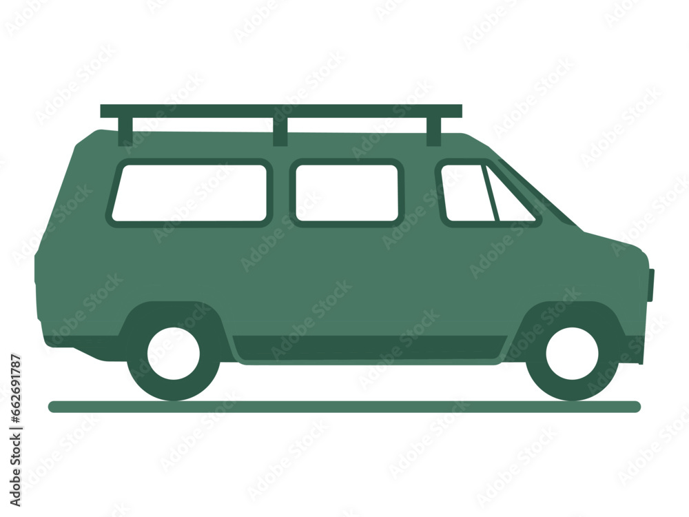 Camping van icon isolated, van life concept