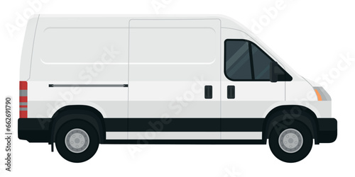 Commercial courier van vehicle isolated