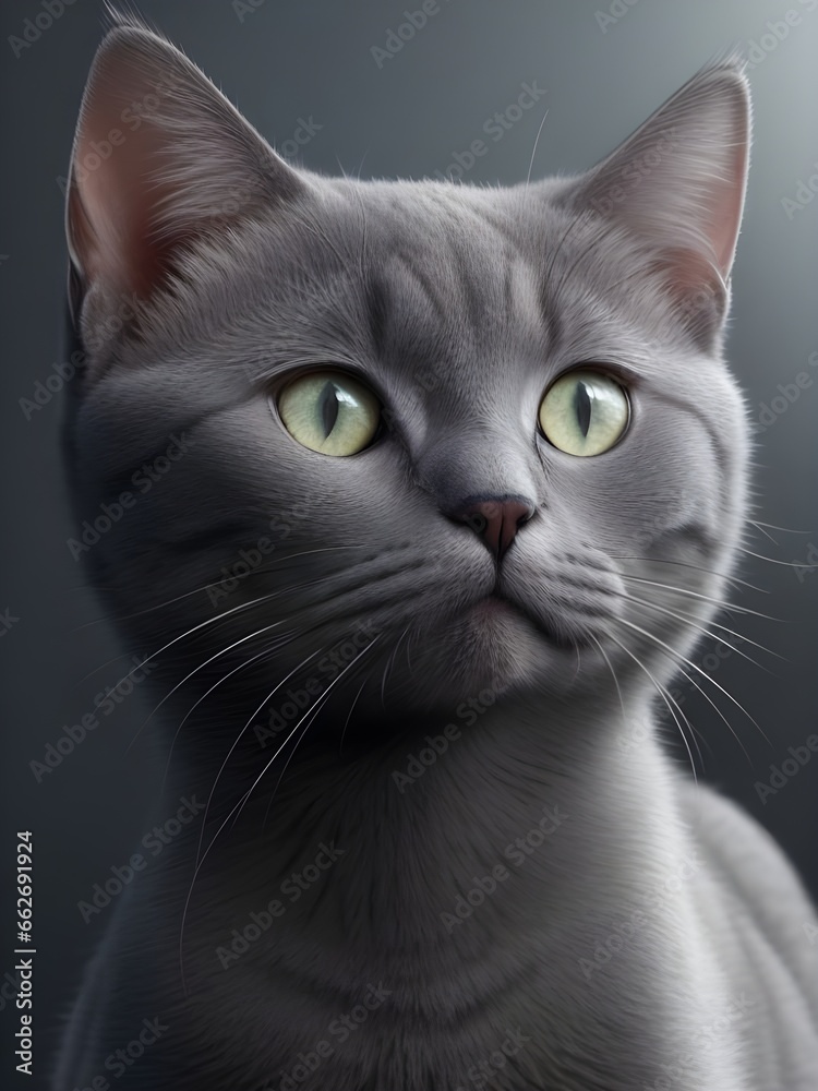 Generative AI Sweet Cat Portrait