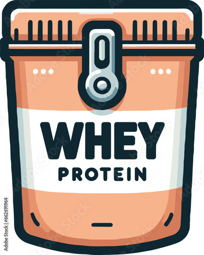 vector whey protein gym supplement icon svg illustration