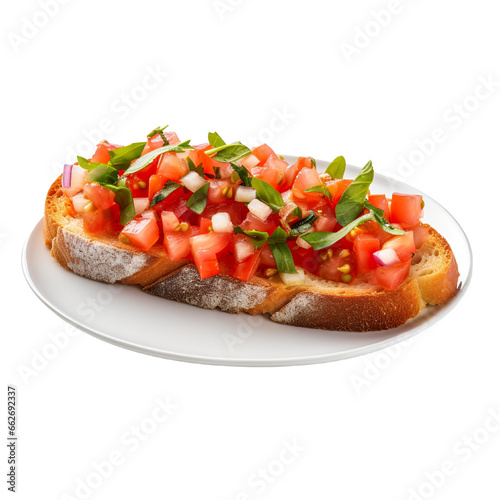 Bruschetta on a white background isolated PNG