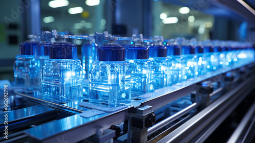 Pharmaceutical Vial Production: Automated production of pharmaceutical vials with glass-blowing machines.