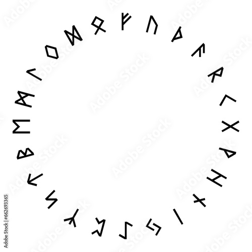 Tableau sur toile Old futhark thin rune wheel