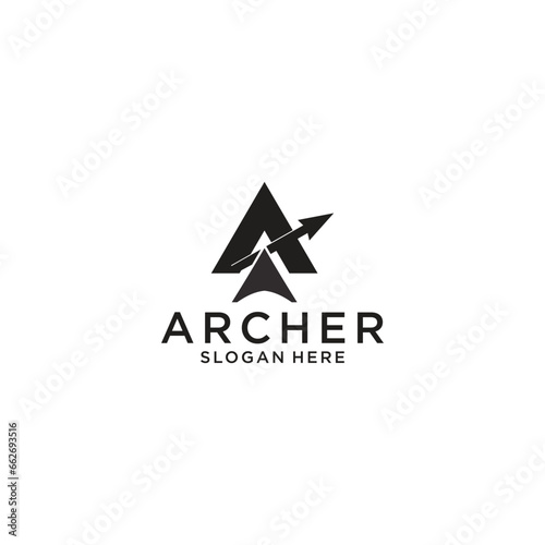 Archer logo design template vector illustration 