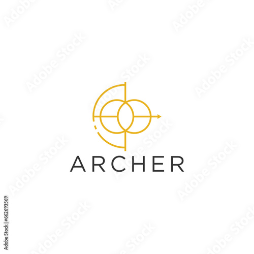 Archer logo design template vector illustration
