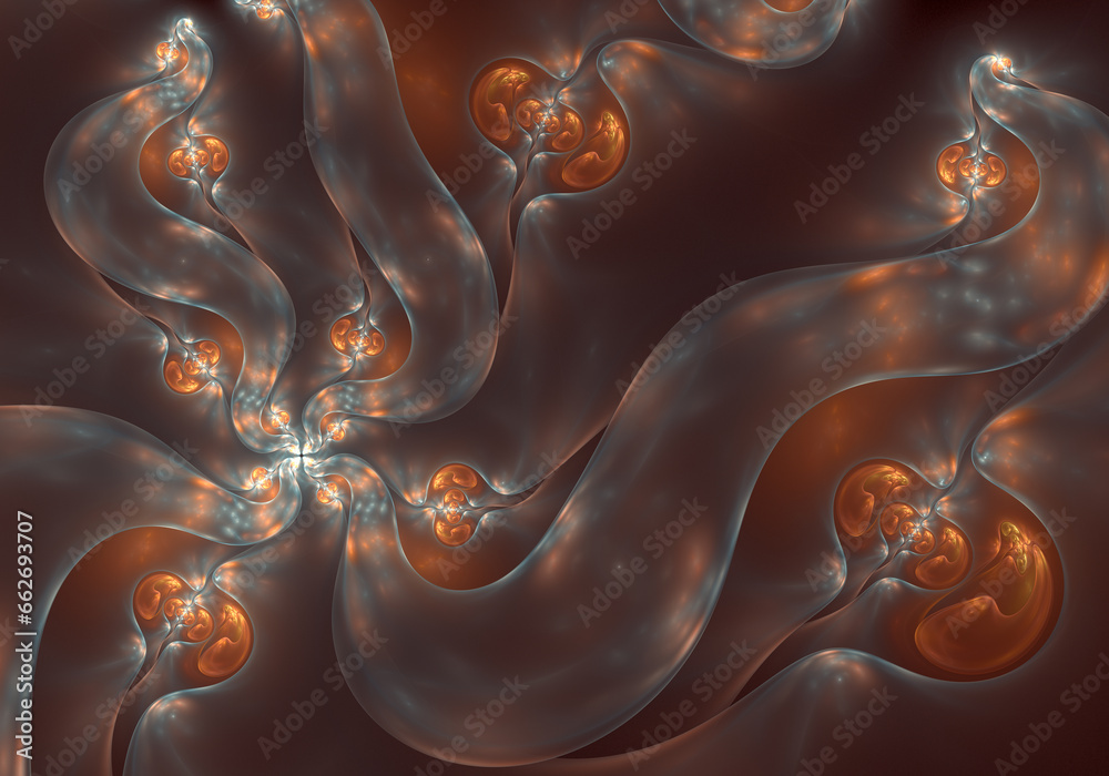 Abstract fractal art background which perhaps suggests embryonic development. - obrazy, fototapety, plakaty 