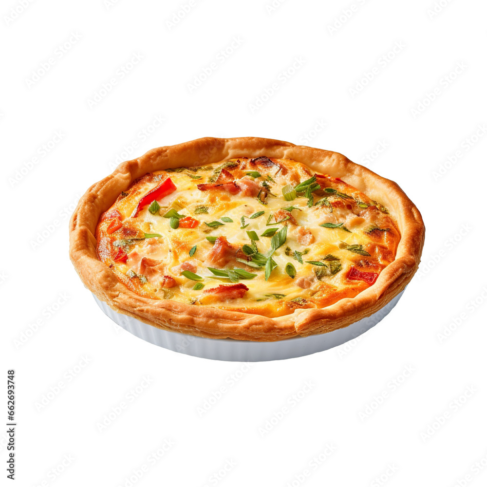 Quiche on a white background isolated PNG