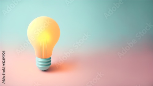 3D Lightbulb idea glowing energy background
