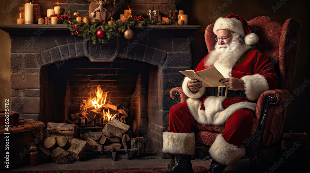 Santa Reading Wish List by Roaring Firelight