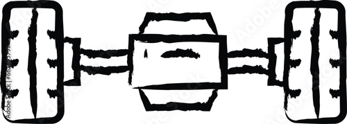 Wheel alignment hand drawn vector illustration