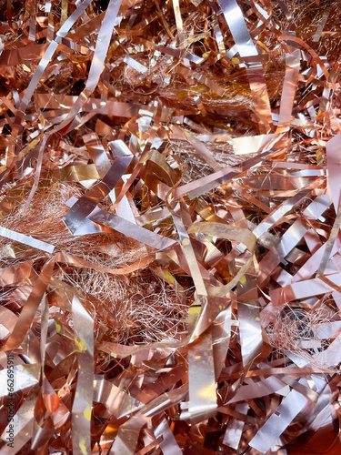 Copper wire and foils strips from a manufacturing process photo