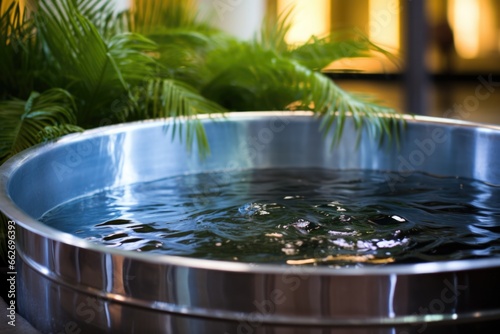 Fotografie, Tablou a baptismal font with pure, clear water