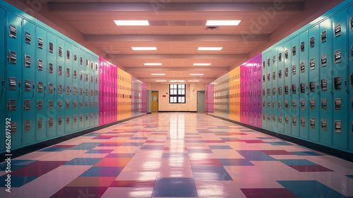 school interior. school corridor with cabinets