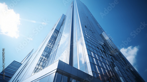 Low angle view of futuristic modern architecture Sky