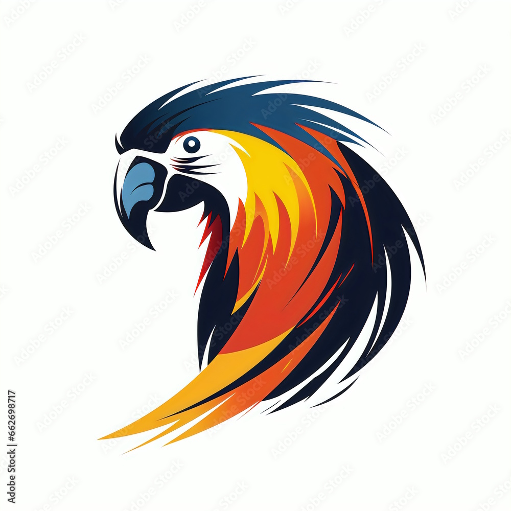 Professional Parrot Logo on White Background Vector Graphic Professional Parrot Logo on White Background Vector Graphic