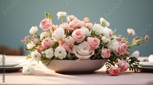 Decoration at a wedding, Flowers on a Wedding table centerpieces.
