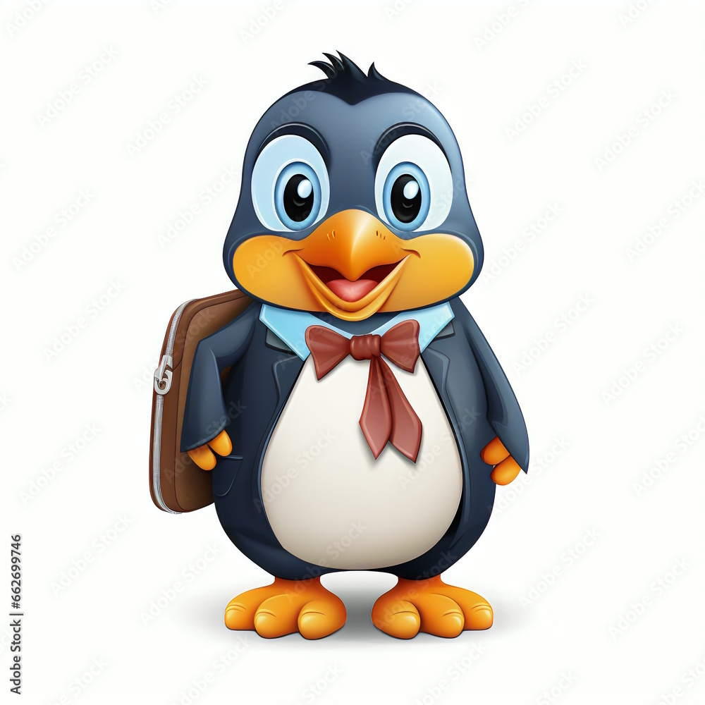 Obraz premium Professional Penguin School Teacher Vector Graphic