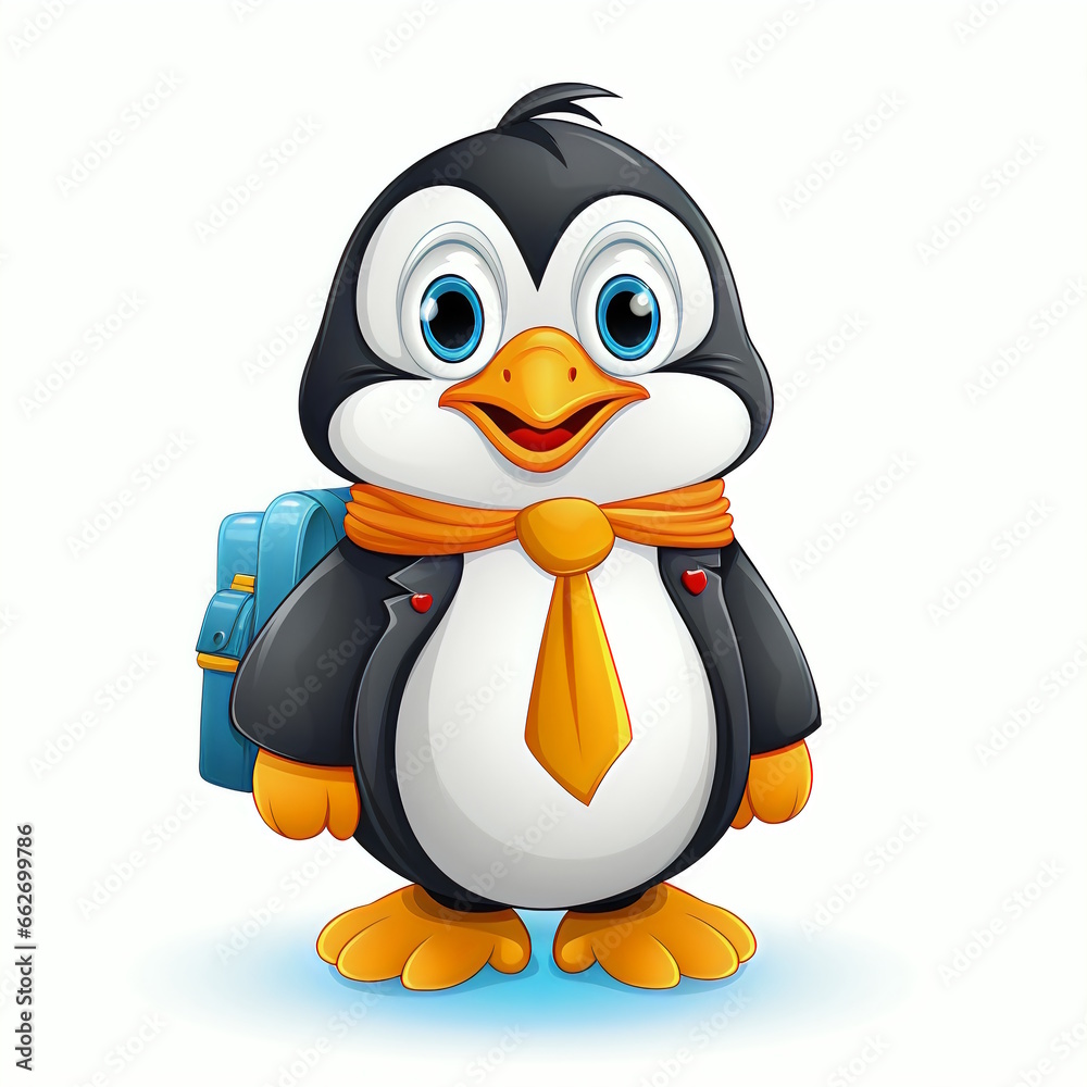 Obraz premium Professional Penguin School Teacher Vector Graphic