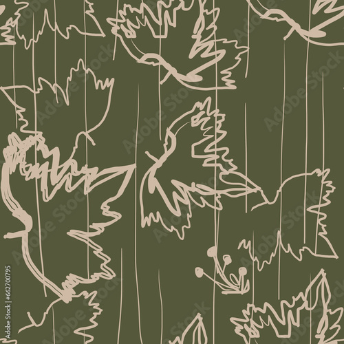 Photography seamless leaves handdrawn pattern illüstration vector,repeating pattern,plane tr