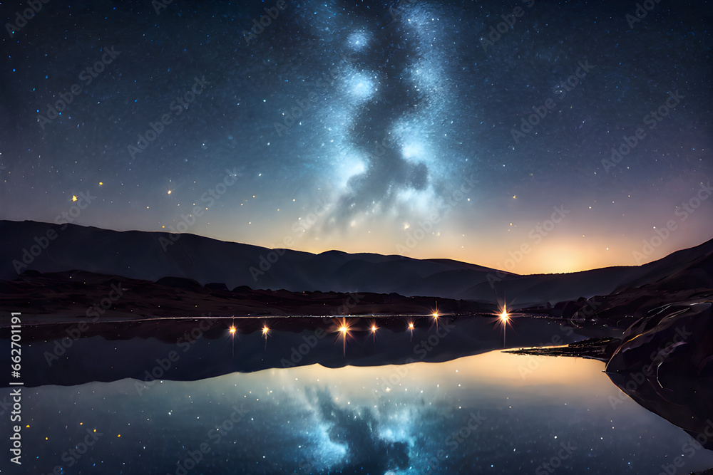 a starlight reflected on the water