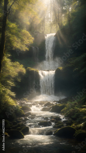 waterfall in the morning