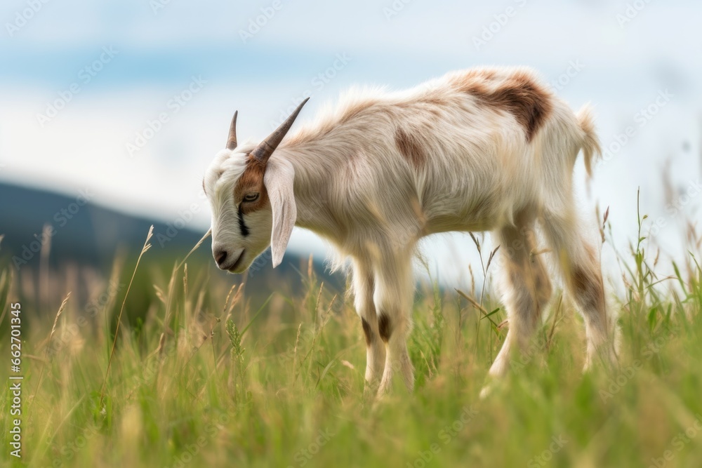 Obraz premium goat grazing in a grassy field